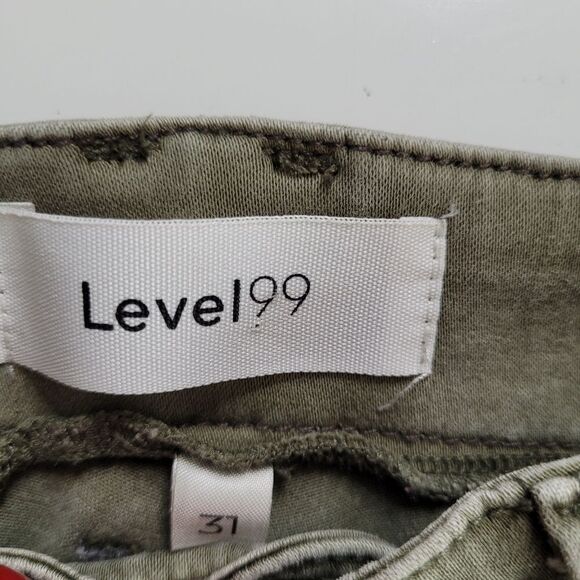 LEVEL 99 CARGO PANTS SAGE GREEN SUNWASHED SNAP POCKETS REVOLVE 31 - Picture 2 of 10